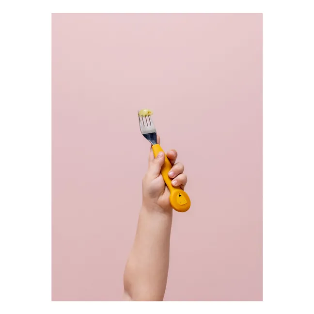 Couverts en Silicone Mr. Lion - Set de 3 | Jaune