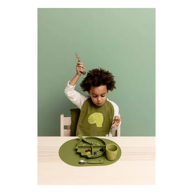 Couverts en Silicone Mr. Dino - Set de 3 | Vert