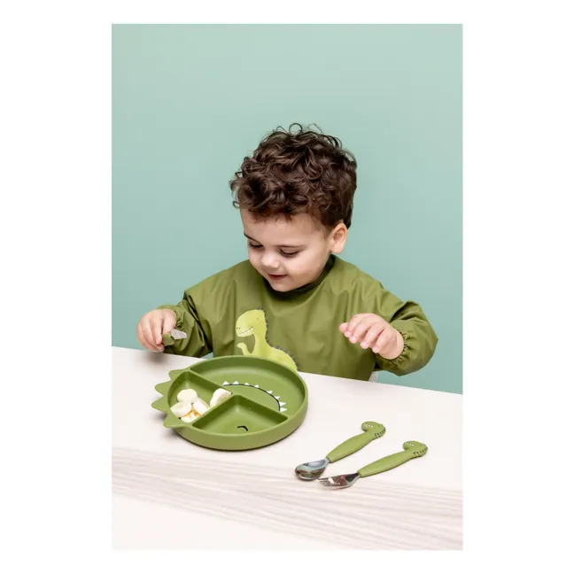 Couverts en Silicone Mr. Dino - Set de 3 | Vert