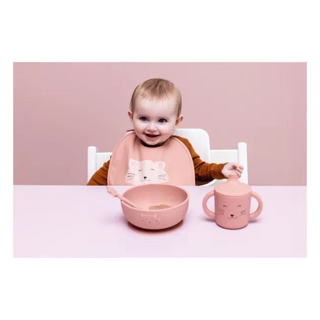 Bol en Silicone à Ventouse Mrs. Cat | Rose
