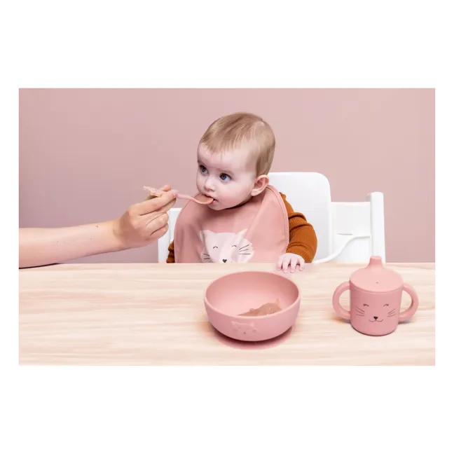 Bol en Silicone à Ventouse Mrs. Cat | Rose