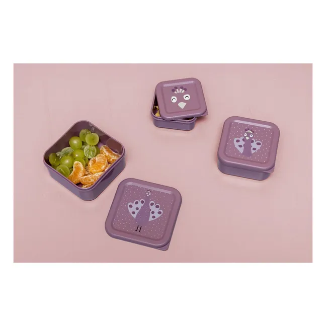 Mrs. Peacock Scatole per snack da 3 pezzi | Viola