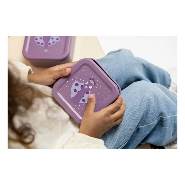 Mrs. Peacock Scatole per snack da 3 pezzi | Viola