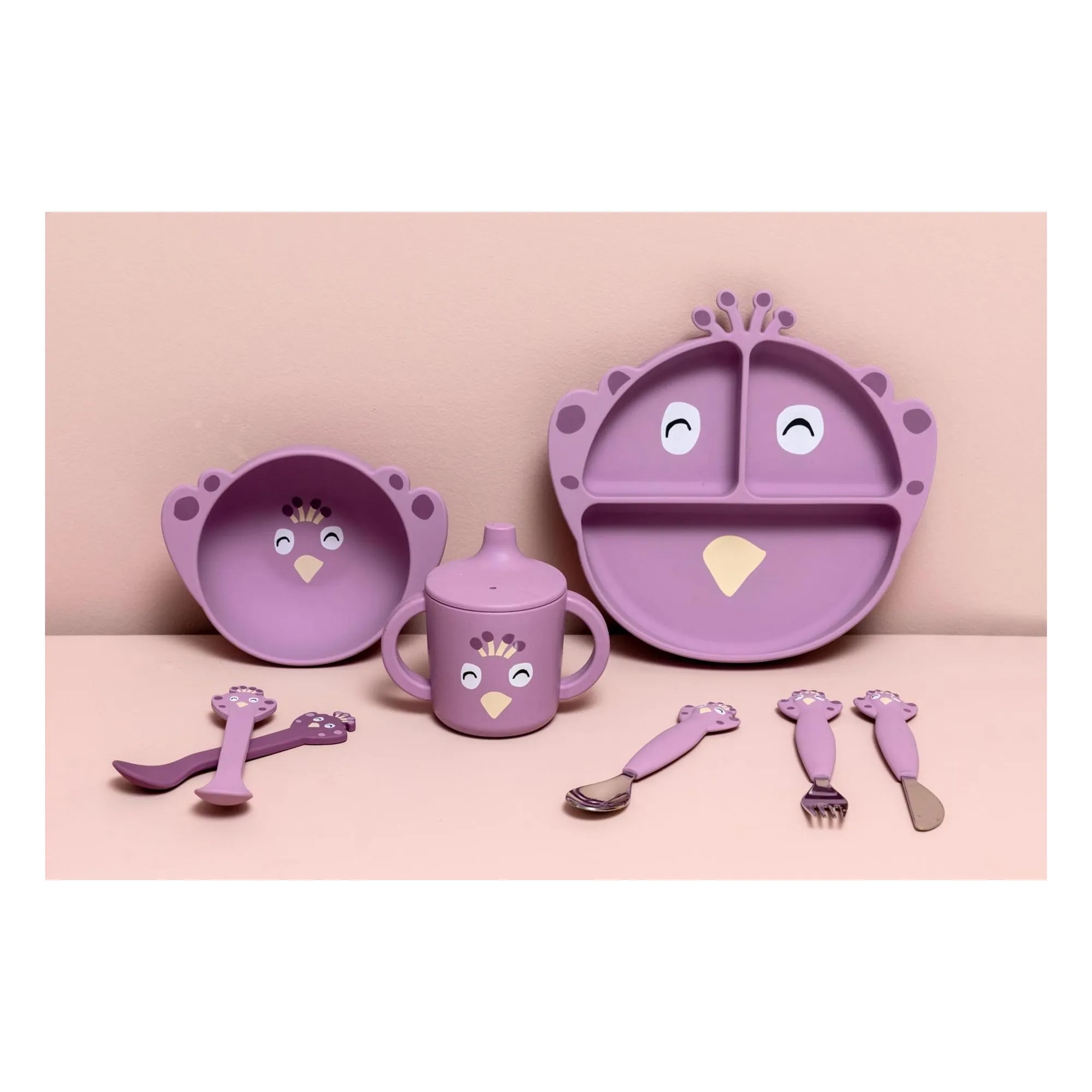 Assiette Compartimentée à Ventouse Mrs. Peacock | Violet- Image produit n°3