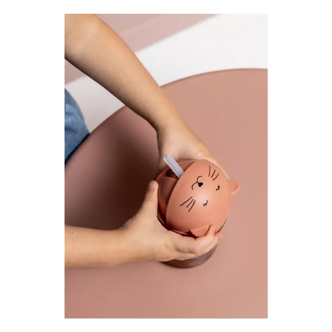 Vaso de pajita Sra. Gata | Rosa