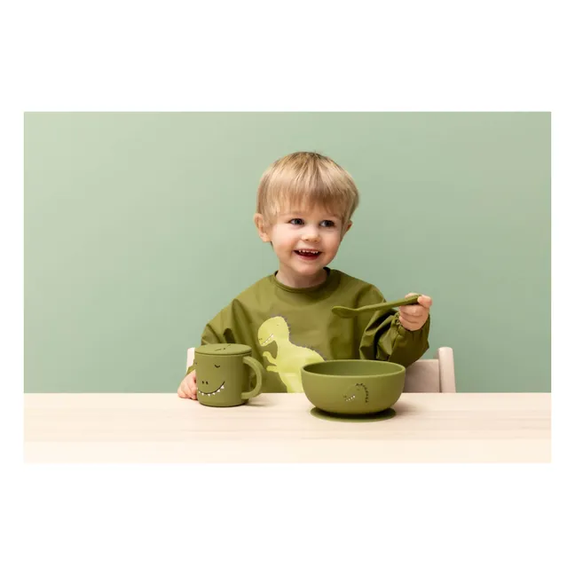 Cuillières en Silicone Mr. Dino - Set de 2 | Vert