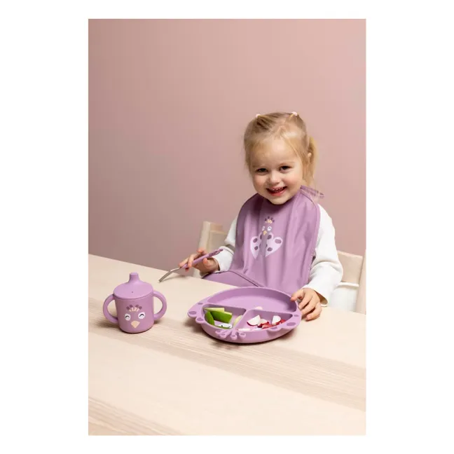 Mrs. Peacock Compartmentalized Suction Cup Plate | Purple