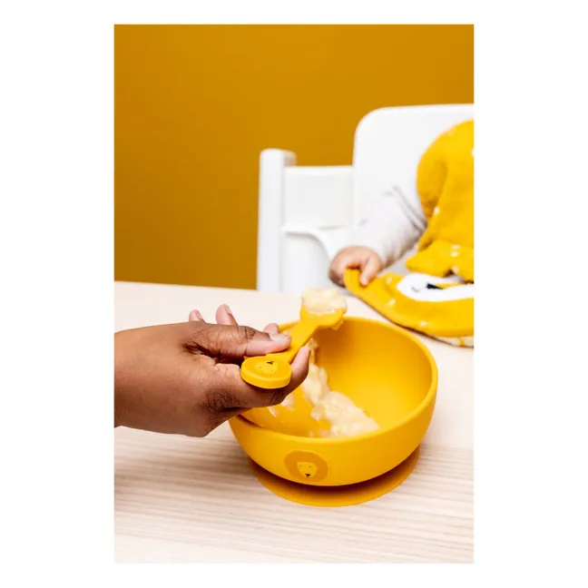 Cuillières en Silicone Mr. Lion - Set de 2 | Jaune