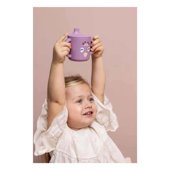 Taza de entrenamiento de silicona Mrs. Peacock | Violeta