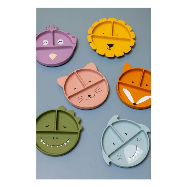 Mrs. Peacock Compartmentalized Suction Cup Plate | Purple