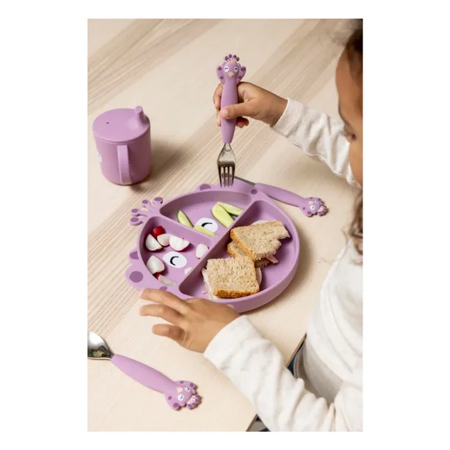 Assiette Compartimentée à Ventouse Mrs. Peacock | Violet