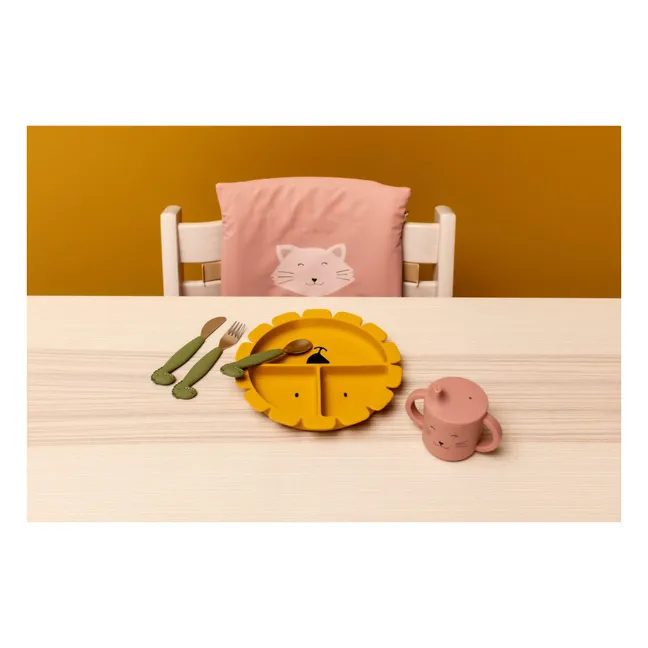 Plato compartimentado con ventosa Mr. Lion | Amarillo