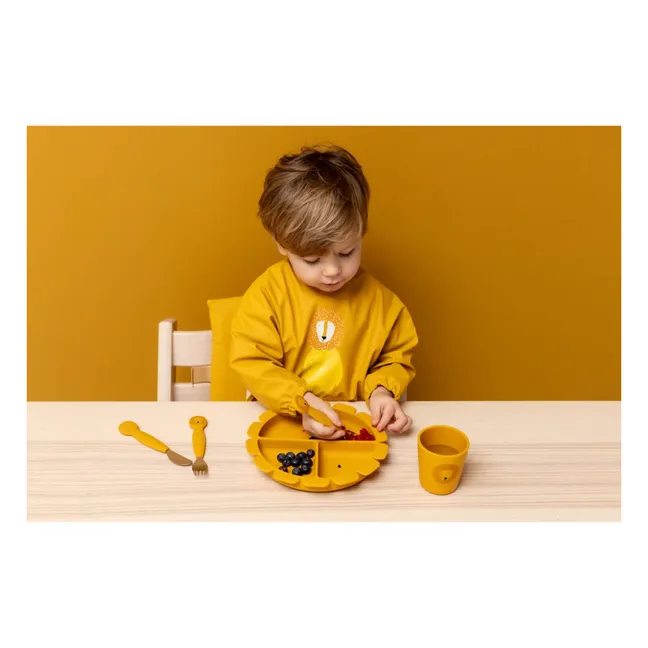 Assiette Compartimentée à Ventouse Mr. Lion | Jaune