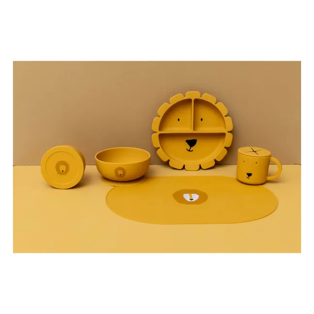 Assiette Compartimentée à Ventouse Mr. Lion | Jaune