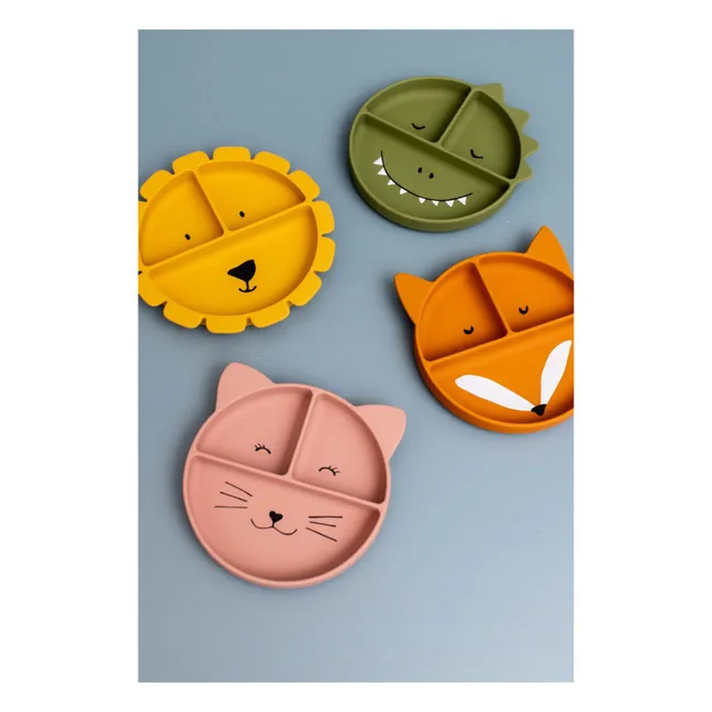 Assiette Compartimentée à Ventouse Mrs. Cat | Rose