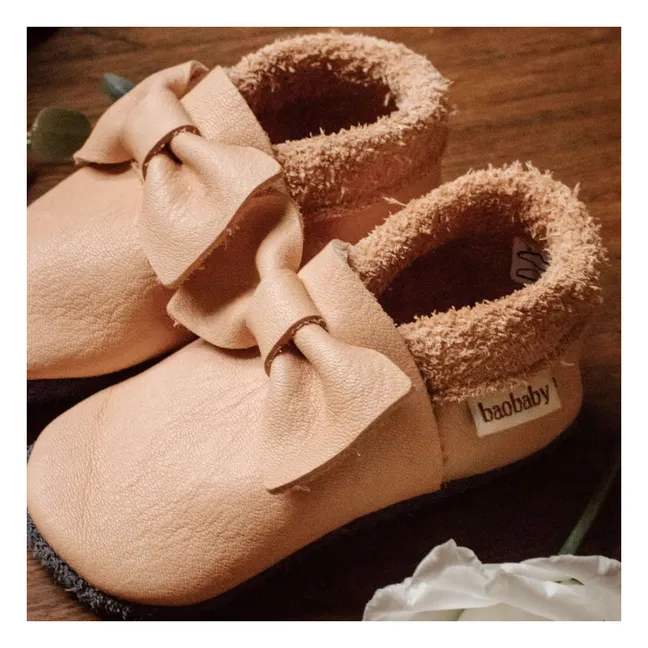 Chaussons Nœud | Beige rosé