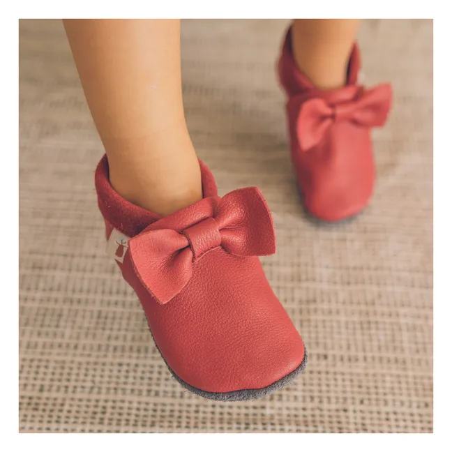 Chaussons Nœud | Rouge cerise