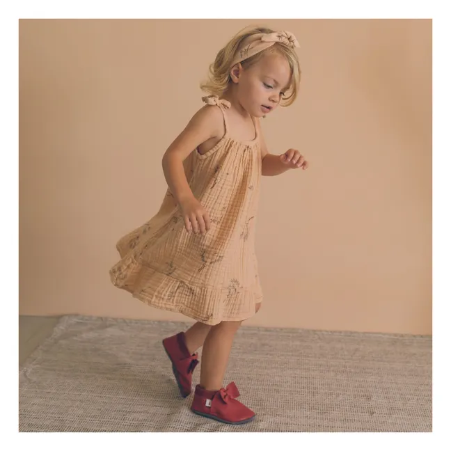 Chaussons Nœud | Rouge cerise