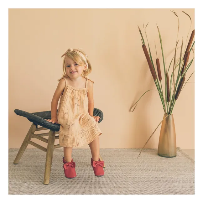 Chaussons Nœud | Rouge cerise