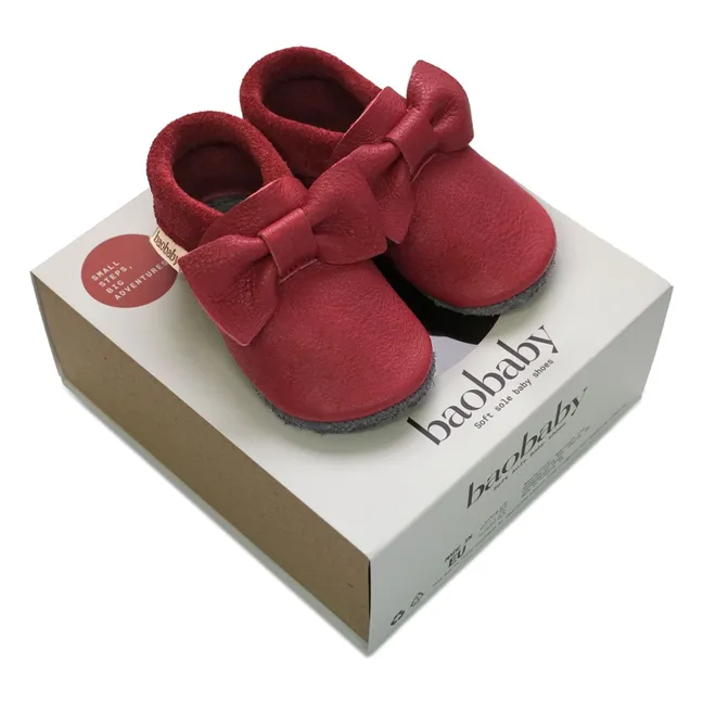 Knot Slippers | Cherry red