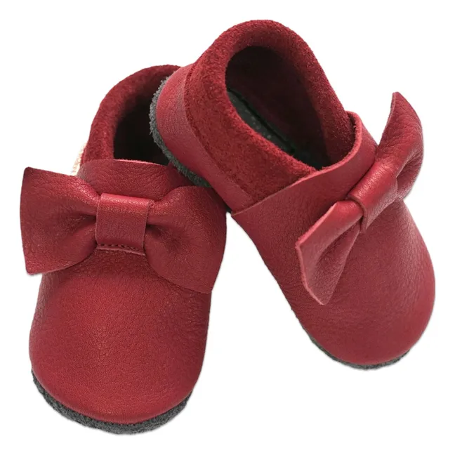 Chaussons Nœud | Rouge cerise