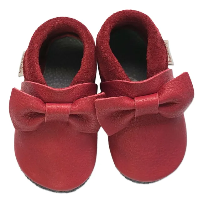 Chaussons Nœud | Rouge cerise
