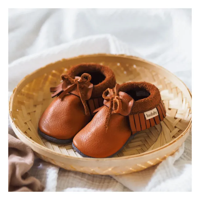 Pantofole con nodo a frange | Arancione