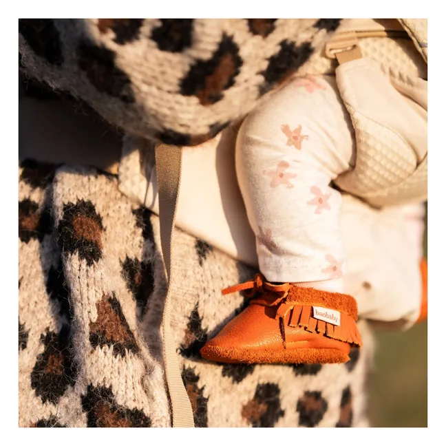 Pantofole con nodo a frange | Arancione