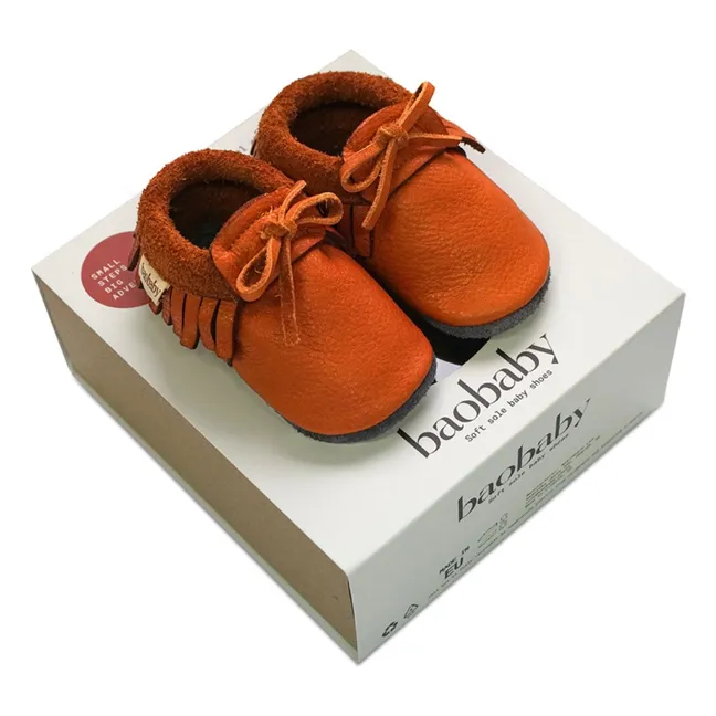 Pantofole con nodo a frange | Arancione