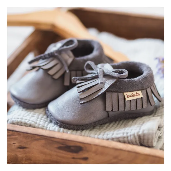 Chaussons Franges | Gris