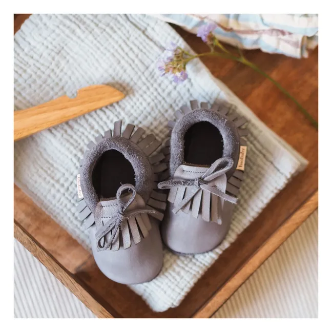 Chaussons Franges | Gris