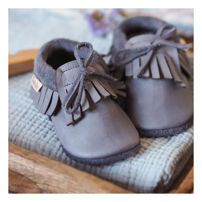 Chaussons Franges | Gris