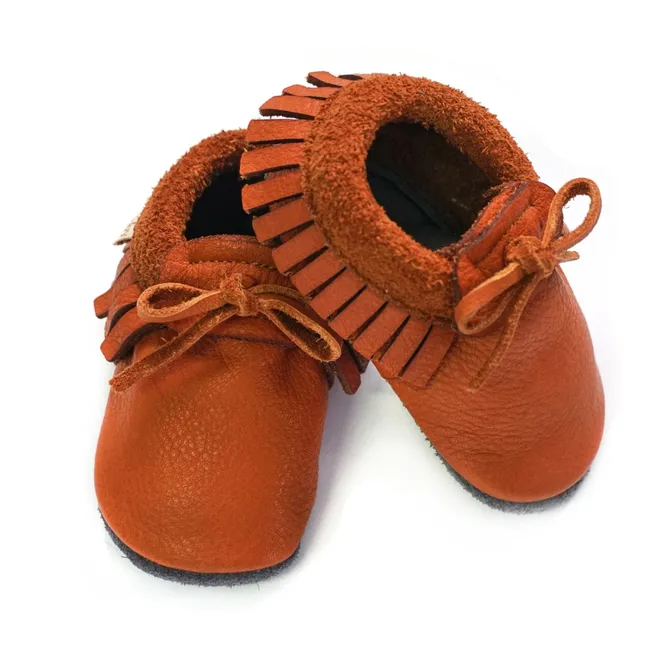 Chaussons Nœud Franges | Orange