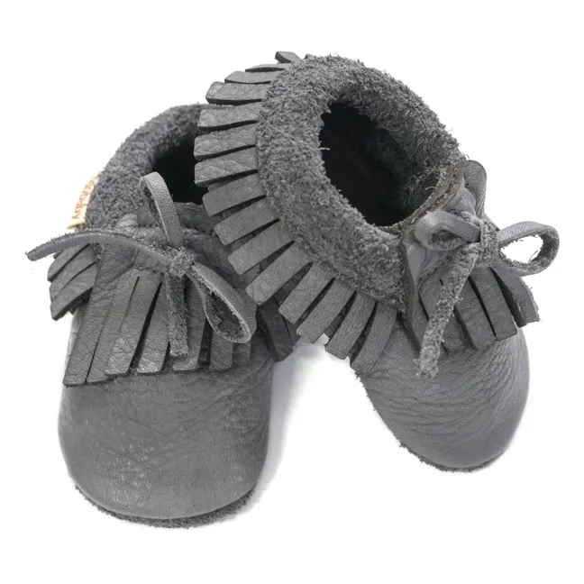 Chaussons Franges | Gris
