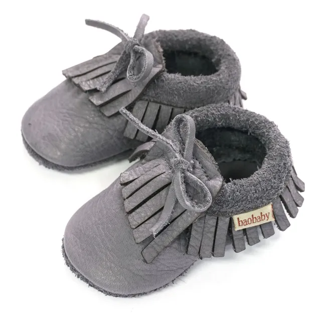 Chaussons Franges | Gris