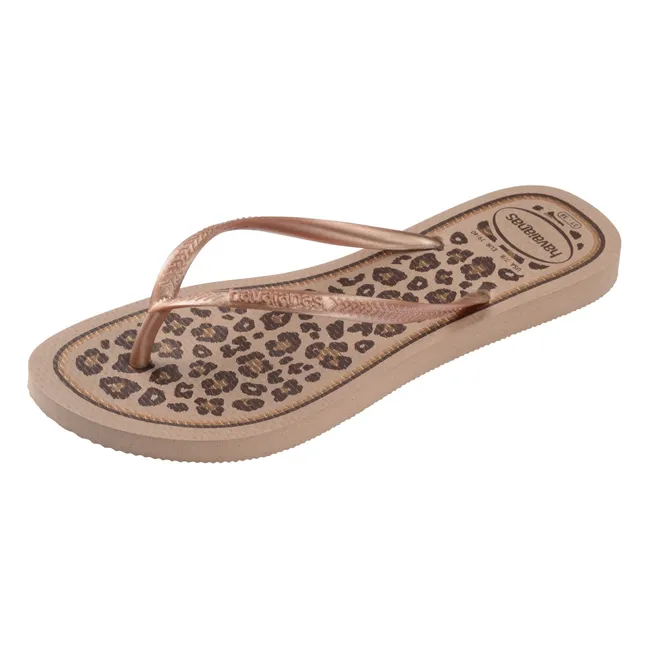 Tongs Slim Animals | Or rose