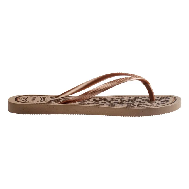 Slim Animals flip-flops | Pink Gold