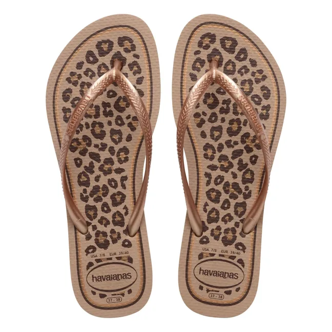 Slim Animals flip-flops | Pink Gold