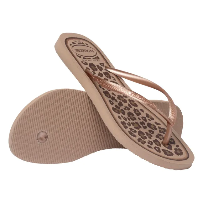 Tongs Slim Animals | Or rose