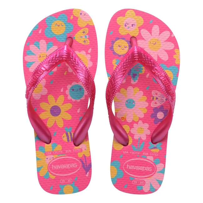 Tongs Flores | Rose fuschia