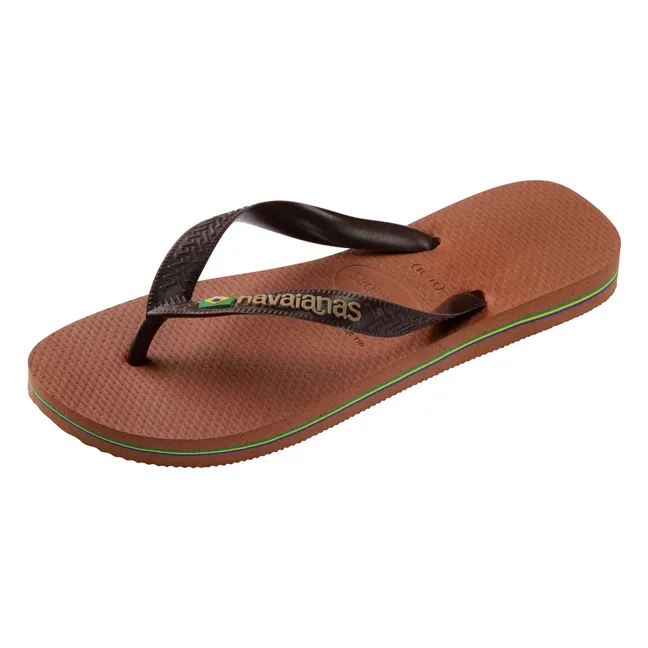 Chanclas Brasil Logo | Marrón