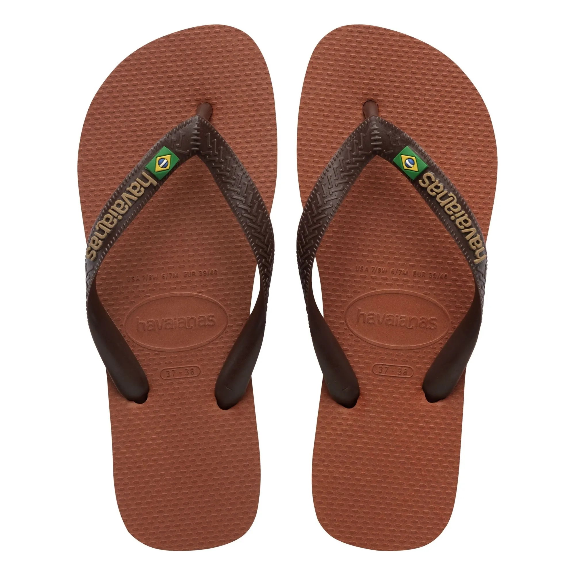 Tongs Brasil Logo | Marron- Image produit n°0