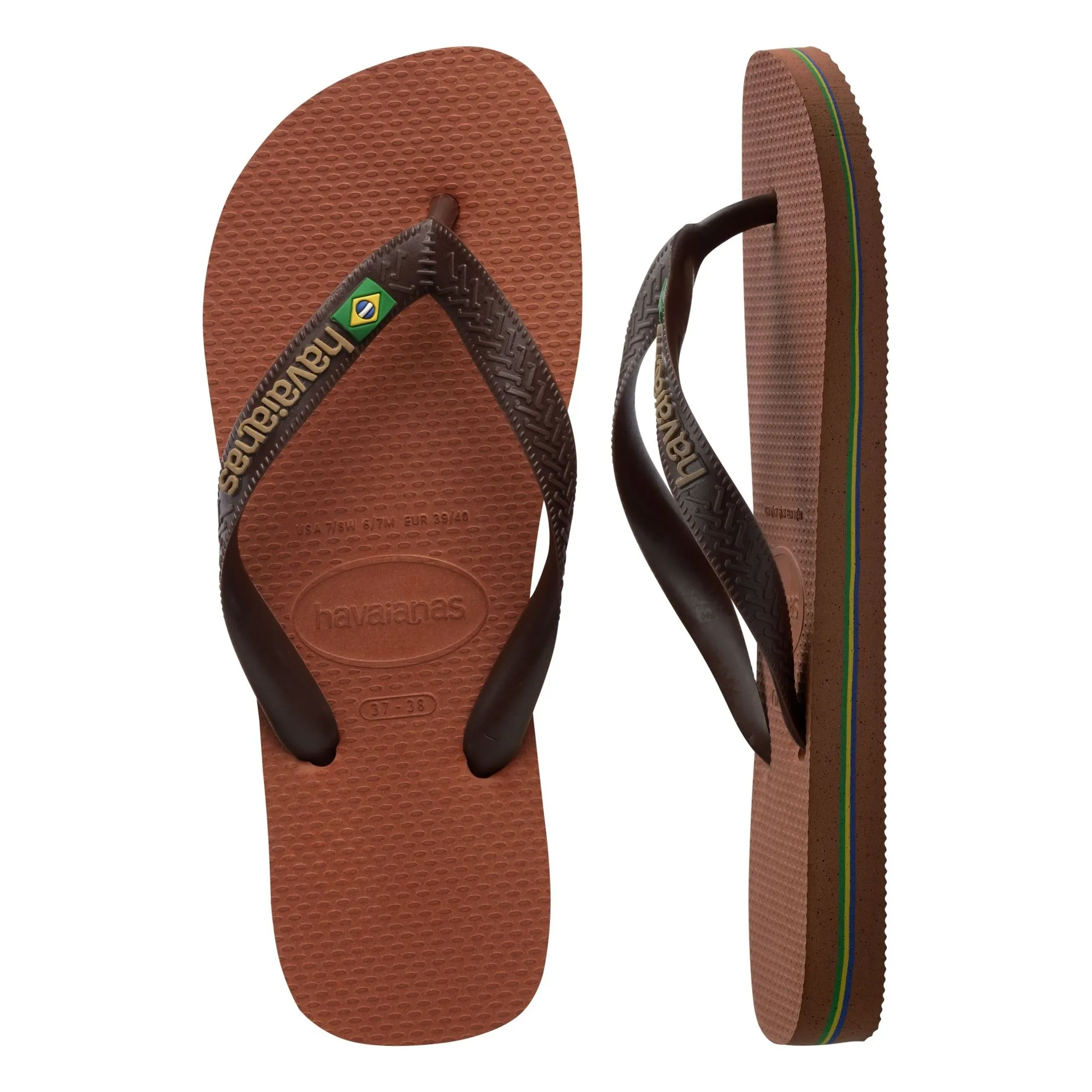 Tongs Brasil Logo | Marron- Image produit n°3
