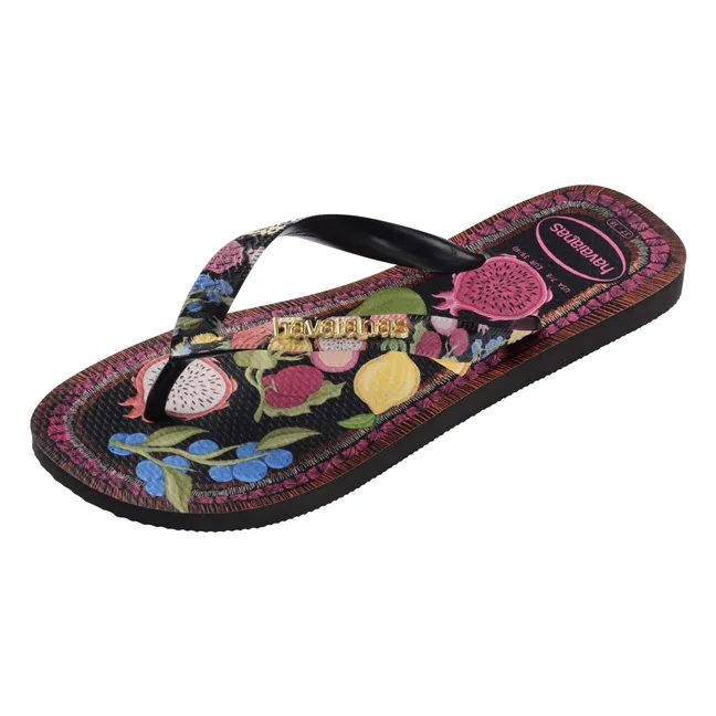 Top Tropicalia Vibes flip-flops | Black