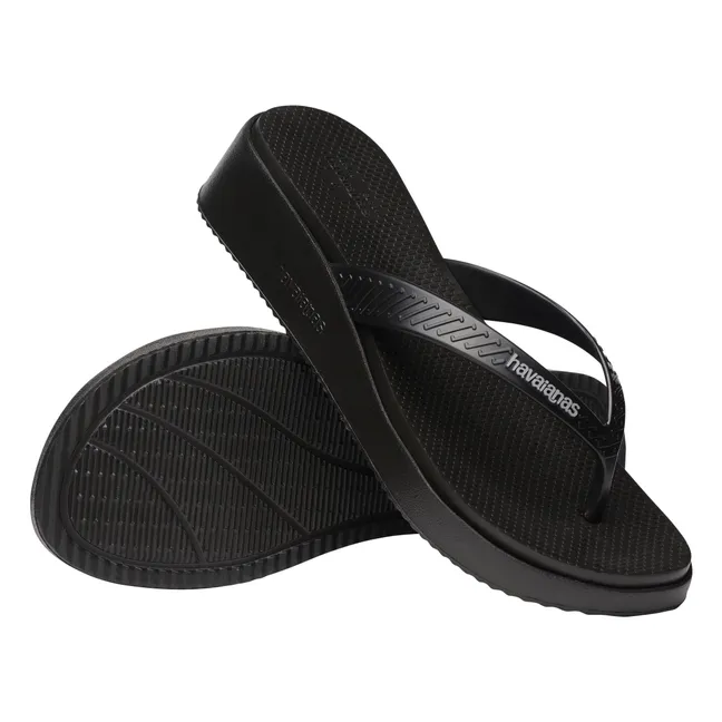 Chanclas de plataforma alta | Negro
