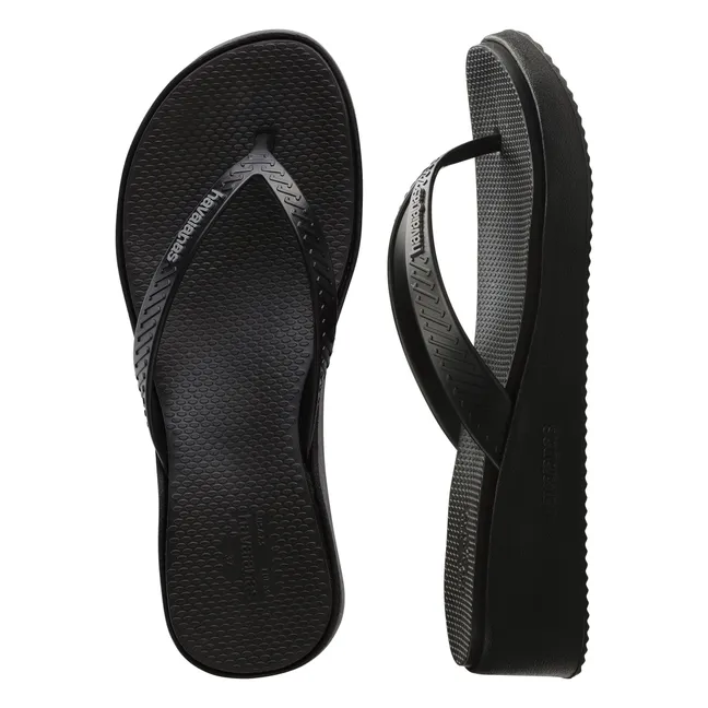 Chanclas de plataforma alta | Negro