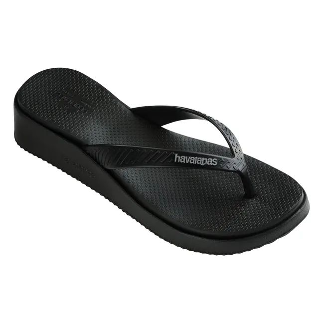 Chanclas de plataforma alta | Negro
