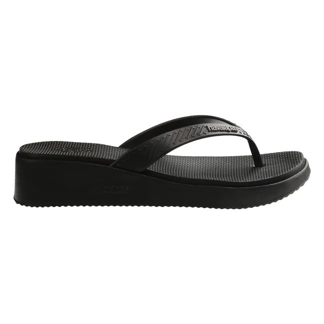 Chanclas de plataforma alta | Negro