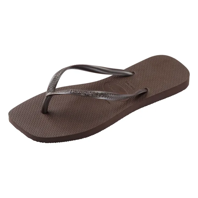Slim Square flip-flops | Chocolate