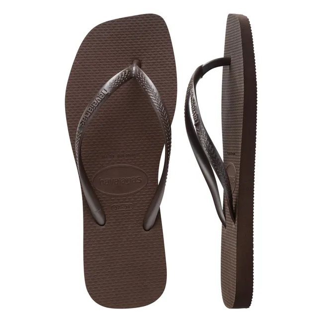 Slim Square flip-flops | Chocolate